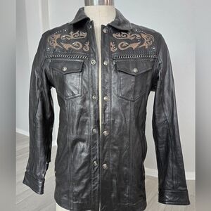 Schott Eagle Embellished Biker Leather Motorcycle Buttery Soft Jacket 2009 Sz M
